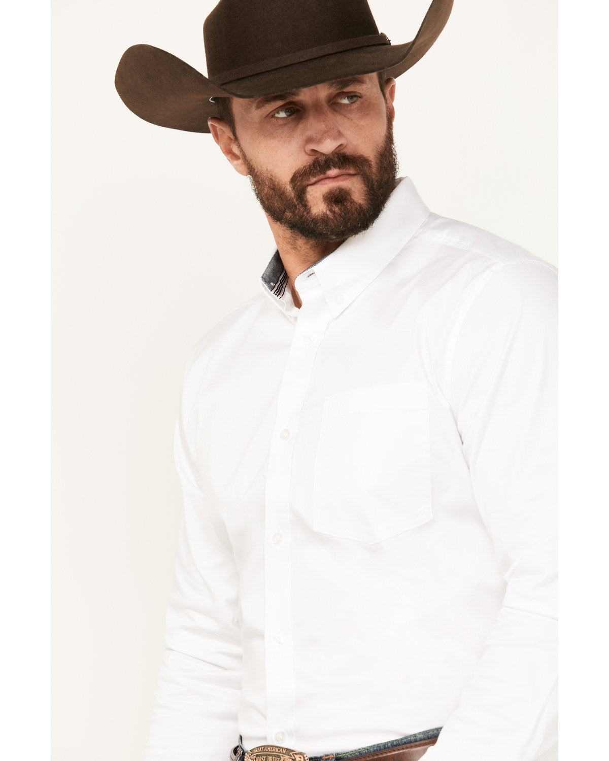 Men's Basic Twill Long Sleeve Button-Down Performance Weste | Cody James Clothing