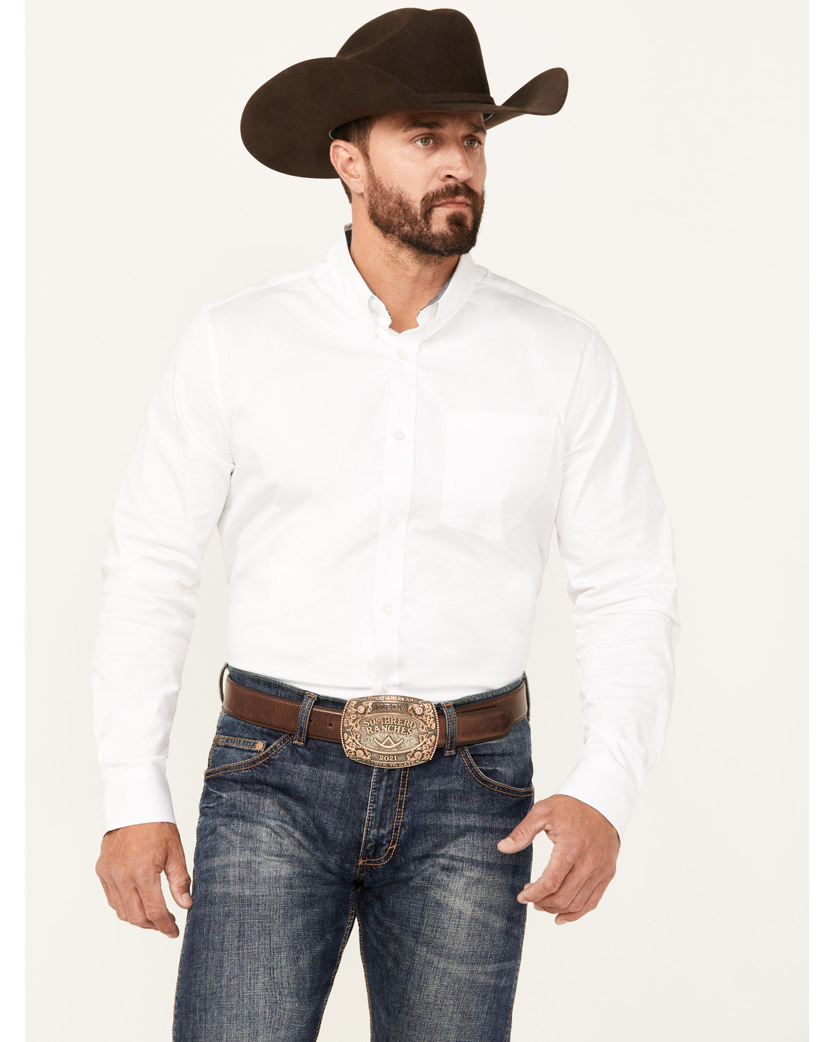 Men's Basic Twill Long Sleeve Button-Down Performance Weste | Cody James Clothing