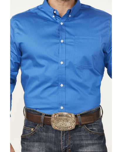 Men's Basic Twill Long Sleeve Button-Down Performance Weste | Cody James Clothing