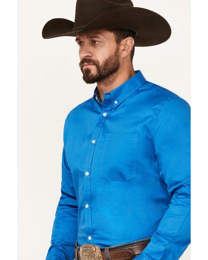Men's Basic Twill Long Sleeve Button-Down Performance Weste | Cody James Clothing
