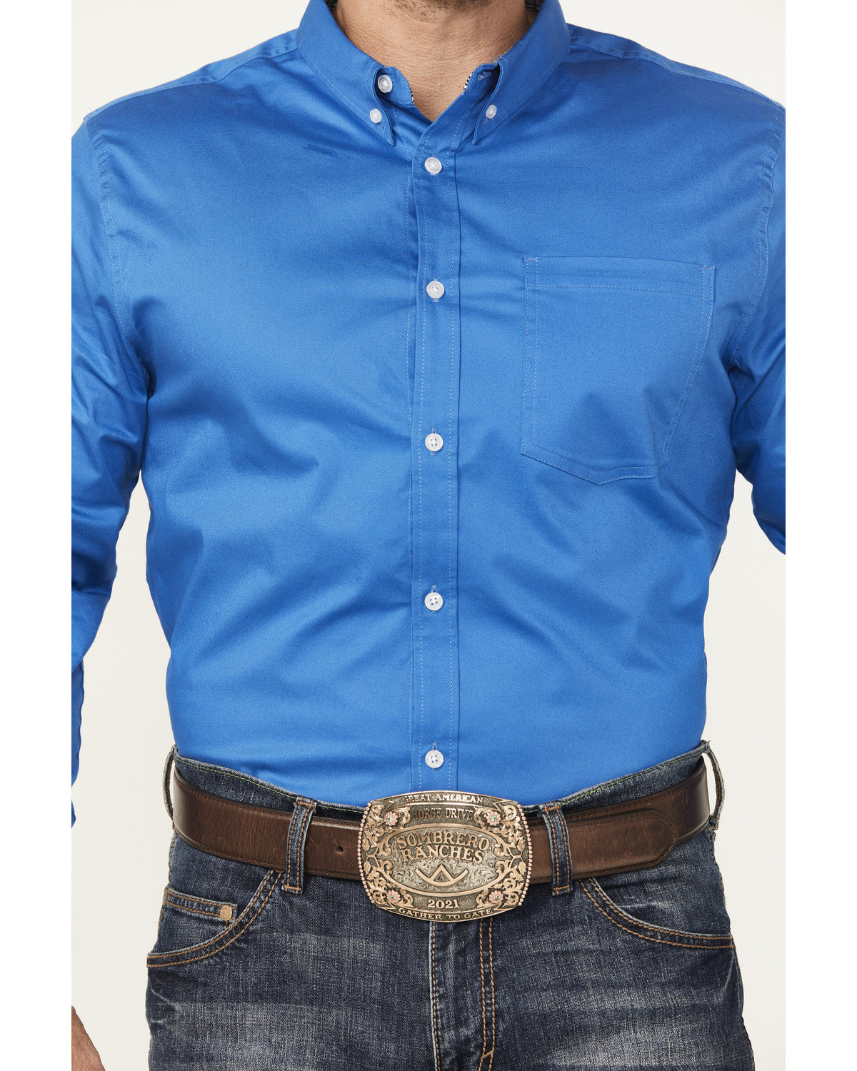 Men's Basic Twill Long Sleeve Button-Down Performance Weste | Cody James Clothing