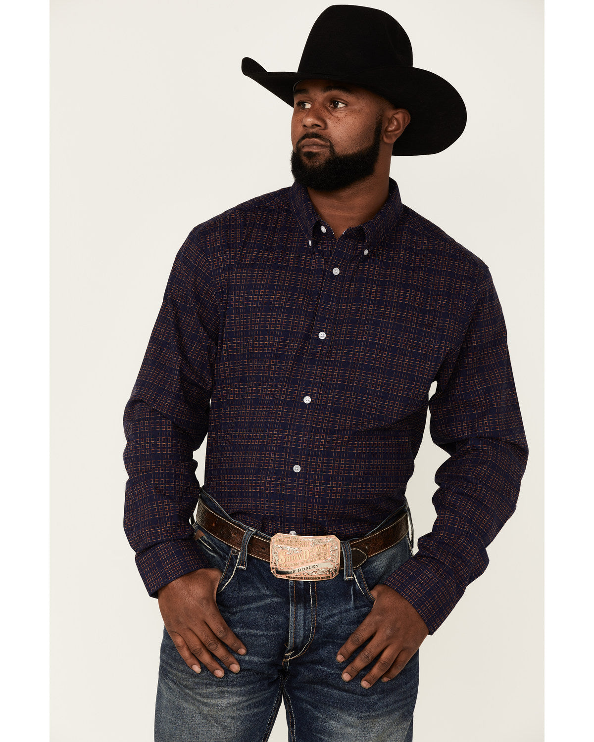Core Brutus Dobby Geo Print Long Sleeve Button-Down Western | Cody James Clothing