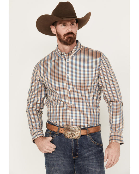 Men's Hayfield Plaid Print Long Sleeve Button-Down Stretch | Cody James Clothing|Sale