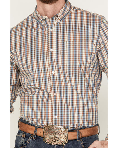 Men's Hayfield Plaid Print Long Sleeve Button-Down Stretch | Cody James Clothing|Sale