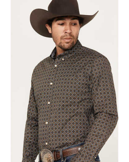 Men's Money Maker Print Long Sleeve Button-Down Western Shi | Cody James Clothing|Sale