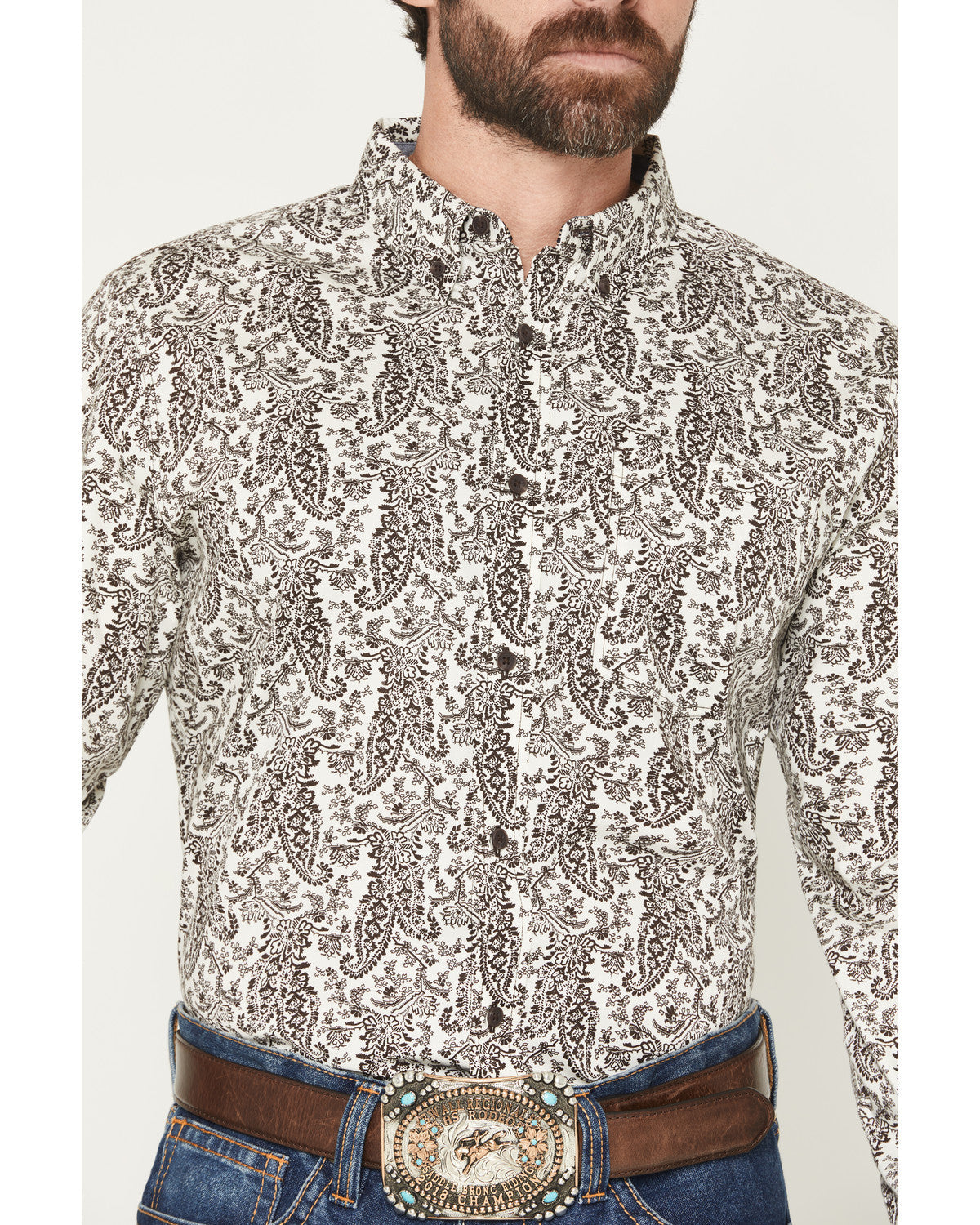 Men's Dagget 2.0 Paisley Print Long Sleeve Button-Down Stre | Cody James Clothing