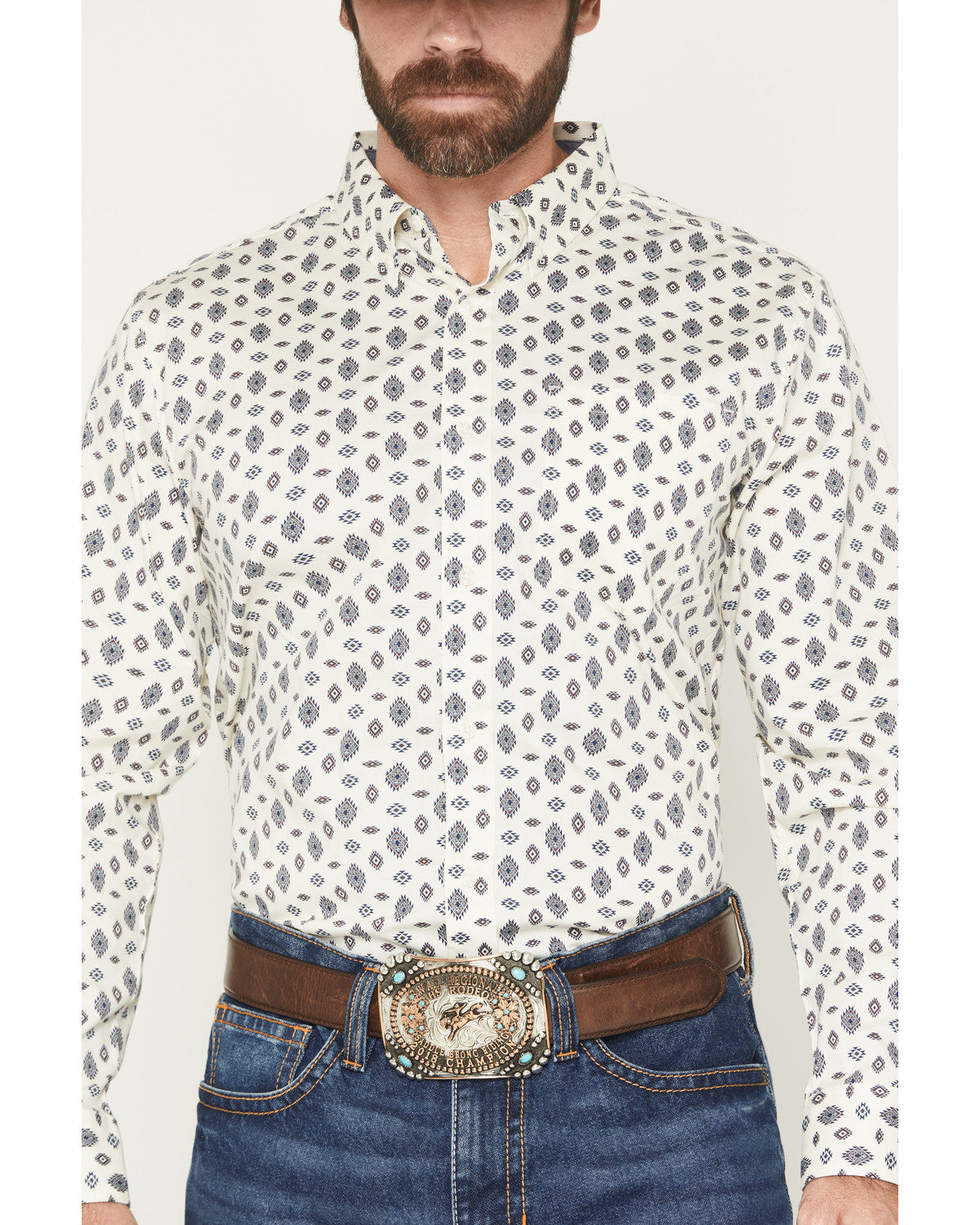 Men's Horizon View Southwestern Geo Print Long Sleeve Butto | Cody James Clothing