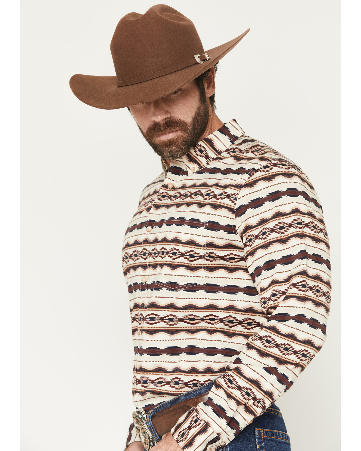 Men's Maverick Southwestern Print Long Sleeve Button-Down S | Cody James Clothing