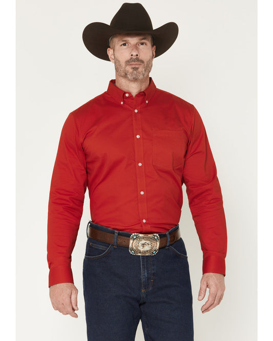 Men's Performance Twill Solid Long Sleeve Button-Down Stret | Cody James Clothing|Sale