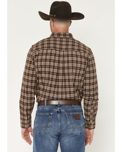 Men's Whiskey Ranch Plaid Print Long Sleeve Button-Down Str | Cody James Clothing