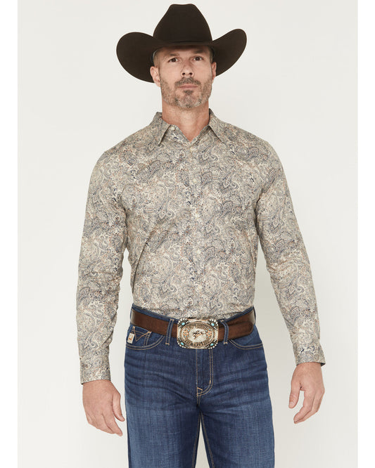 Men's Neverland Paisley Print Long Sleeve Button-Down Stret | Cody James Clothing