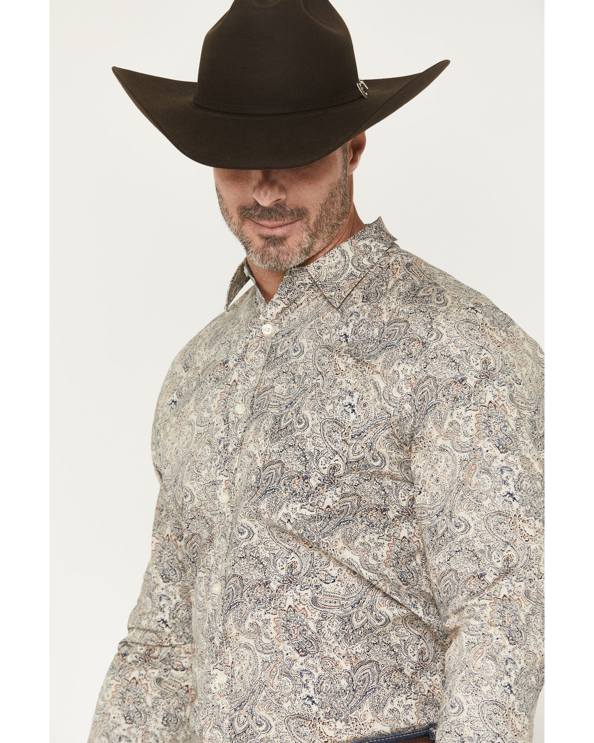 Men's Neverland Paisley Print Long Sleeve Button-Down Stret | Cody James Clothing