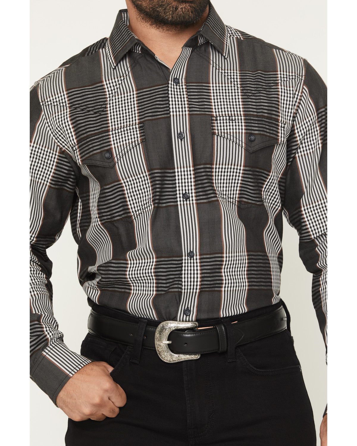 Black 1978® Men's Ace Plaid Print Long Sleeve Button-Down W | Cody James Clothing