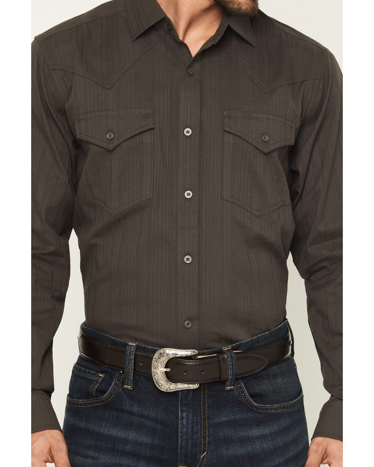 Black 1978® Men's Cluny Tonal Striped Long Sleeve Button-Do | Cody James Clothing