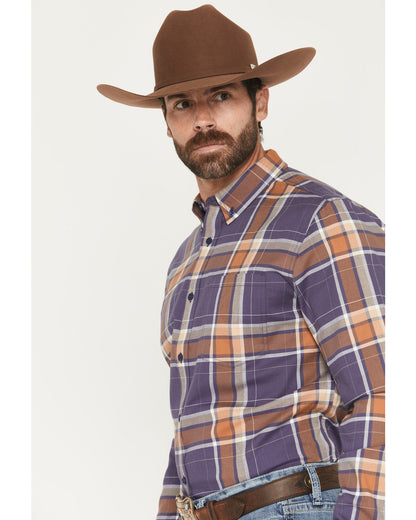 Men's Smokey Trail Plaid Print Long Sleeve Button-Down Stre | Cody James Clothing