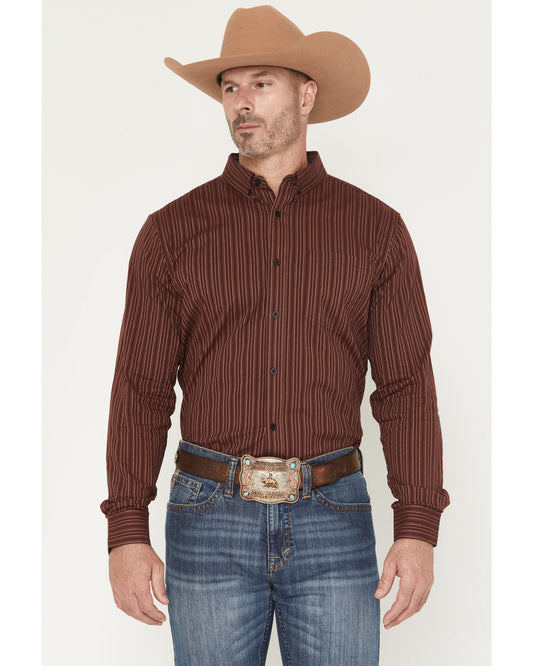 Men's Wildfire Stripe Print Long Sleeve Button-Down Stretch | Cody James Clothing