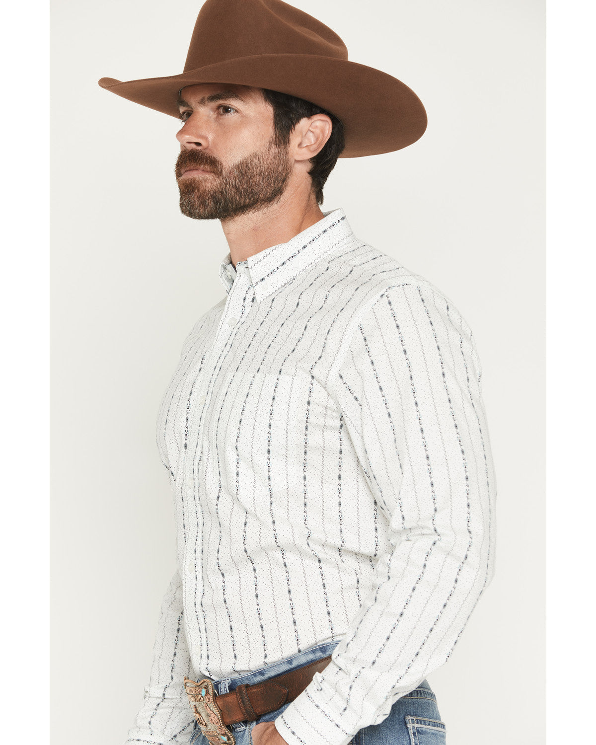 Men's Ranchers Legend Floral Stripe Print Long Sleeve Butto | Cody James Clothing
