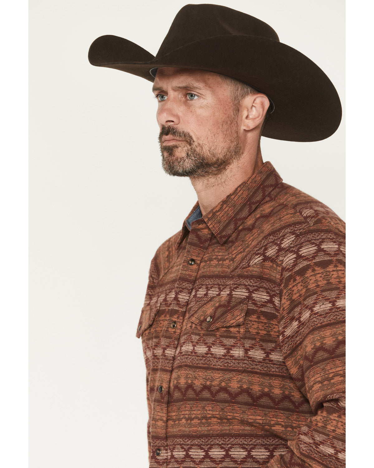 Men's Red Label Southwestern Print Long Sleeve Snap Flannel | Cody James Clothing|Sale