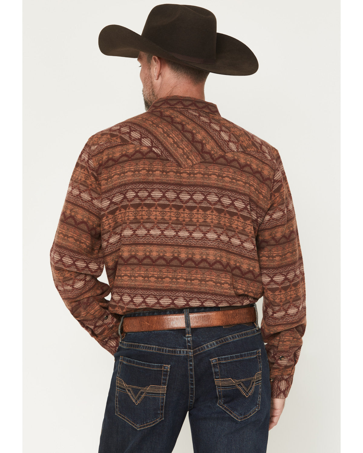 Men's Red Label Southwestern Print Long Sleeve Snap Flannel | Cody James Clothing|Sale