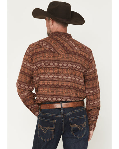 Men's Red Label Southwestern Print Long Sleeve Snap Flannel | Cody James Clothing|Sale