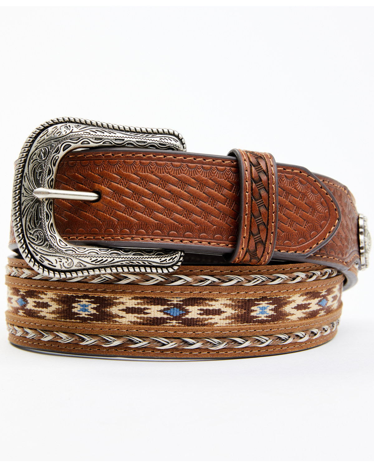 Men's Southwestern Concho Ribbon Inlay Belt | Cody James Accessories