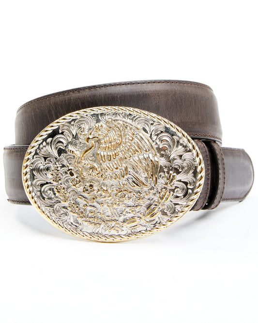 Men's Two-Tone Mexican Eagle Buckle Belt | Cody James Accessories