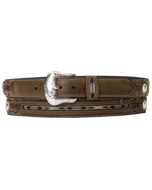 Men's Ribbon Inlay Leather Belt | Cody James Accessories