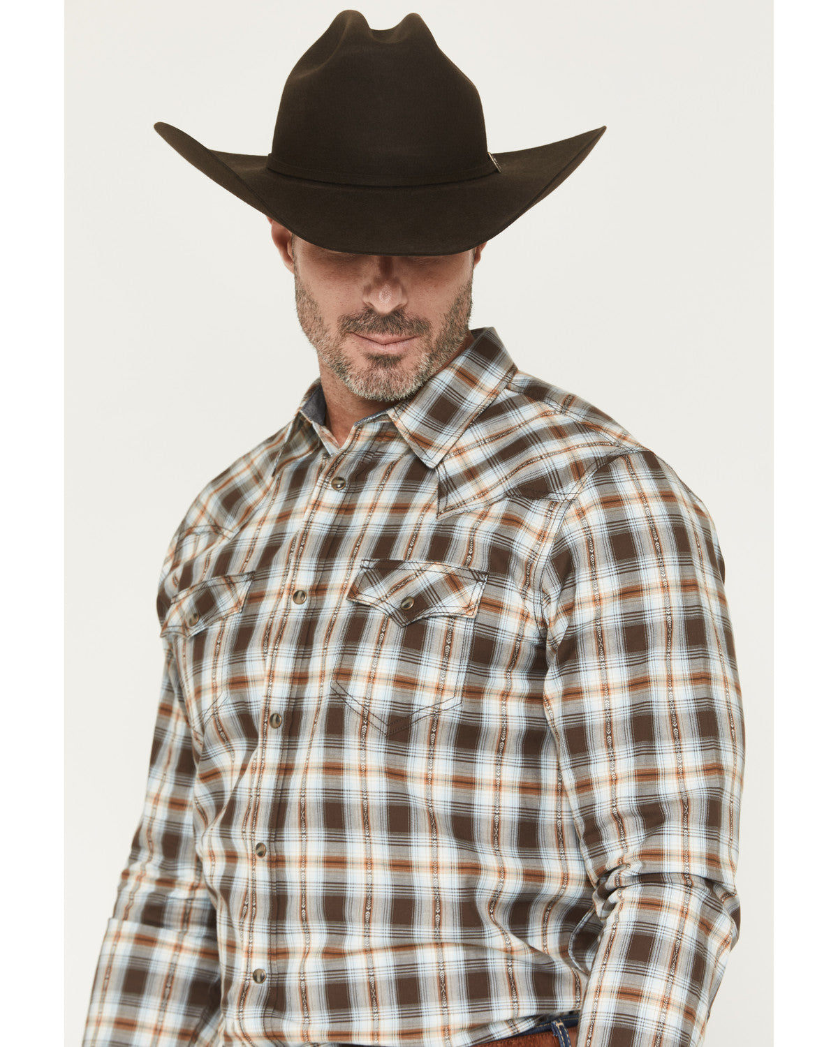 The American Cowboy Southwestern Plaid Print Long Sleeve Sn | Cody James Clothing