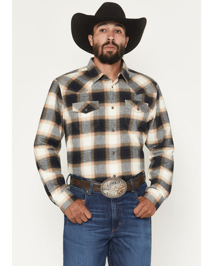 Men's Bull Rider Plaid Print Long Sleeve Snap Flannel Shirt | Cody James Clothing