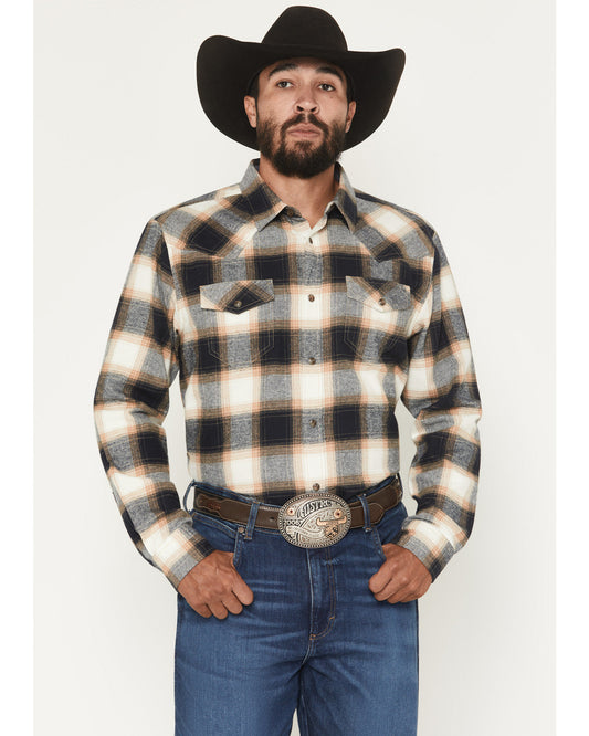 Men's Bull Rider Plaid Print Long Sleeve Snap Flannel Shirt | Cody James Clothing