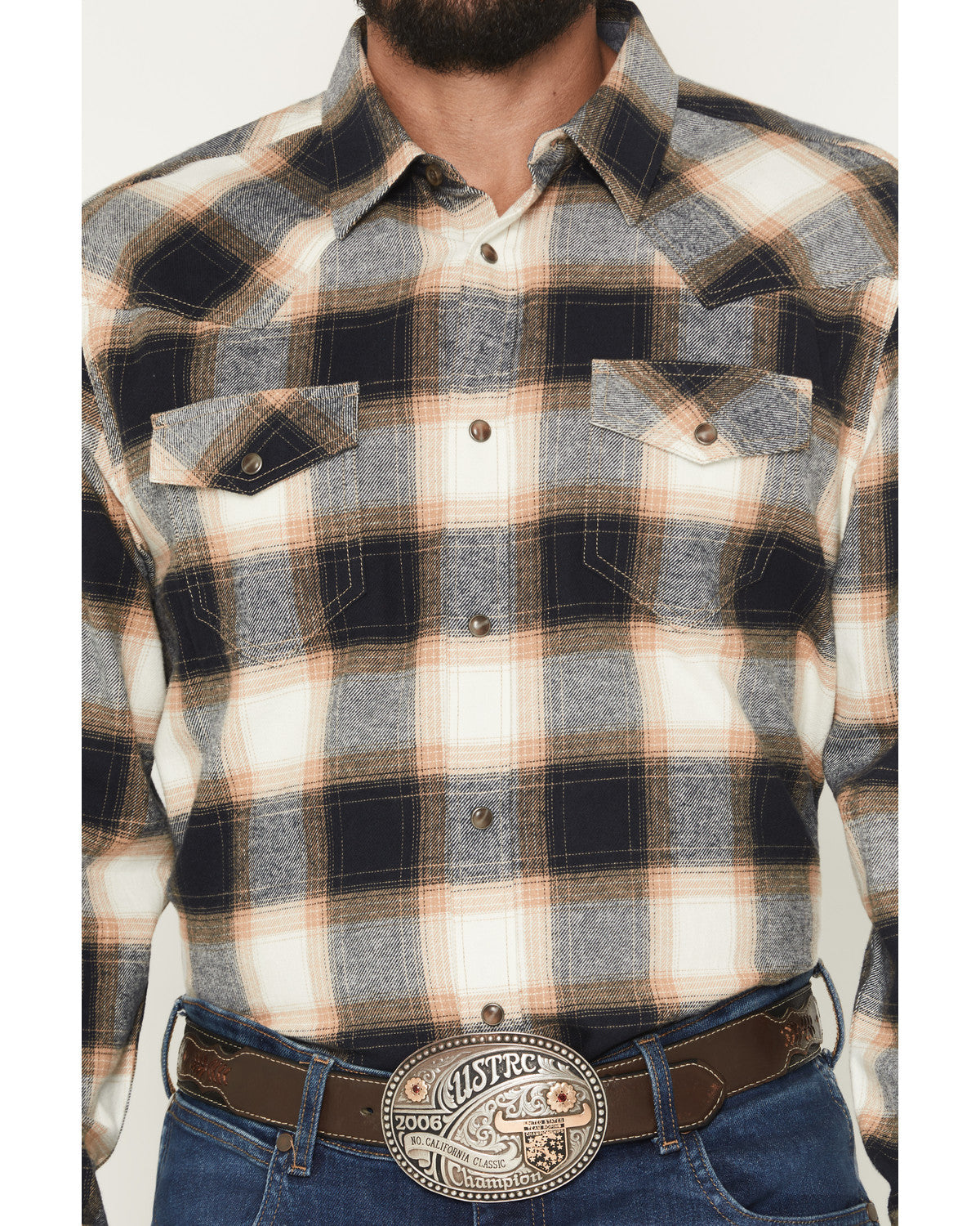 Men's Bull Rider Plaid Print Long Sleeve Snap Flannel Shirt | Cody James Clothing