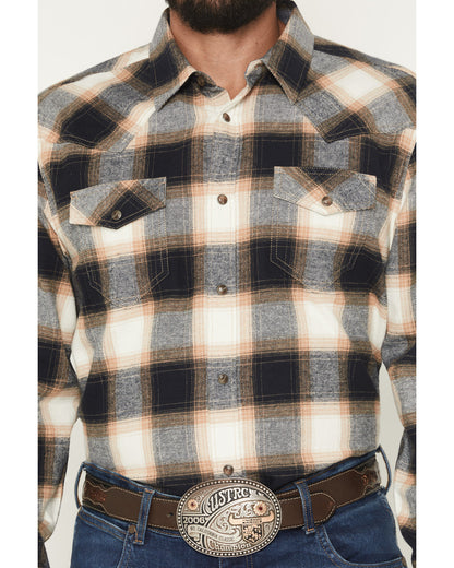 Men's Bull Rider Plaid Print Long Sleeve Snap Flannel Shirt | Cody James Clothing