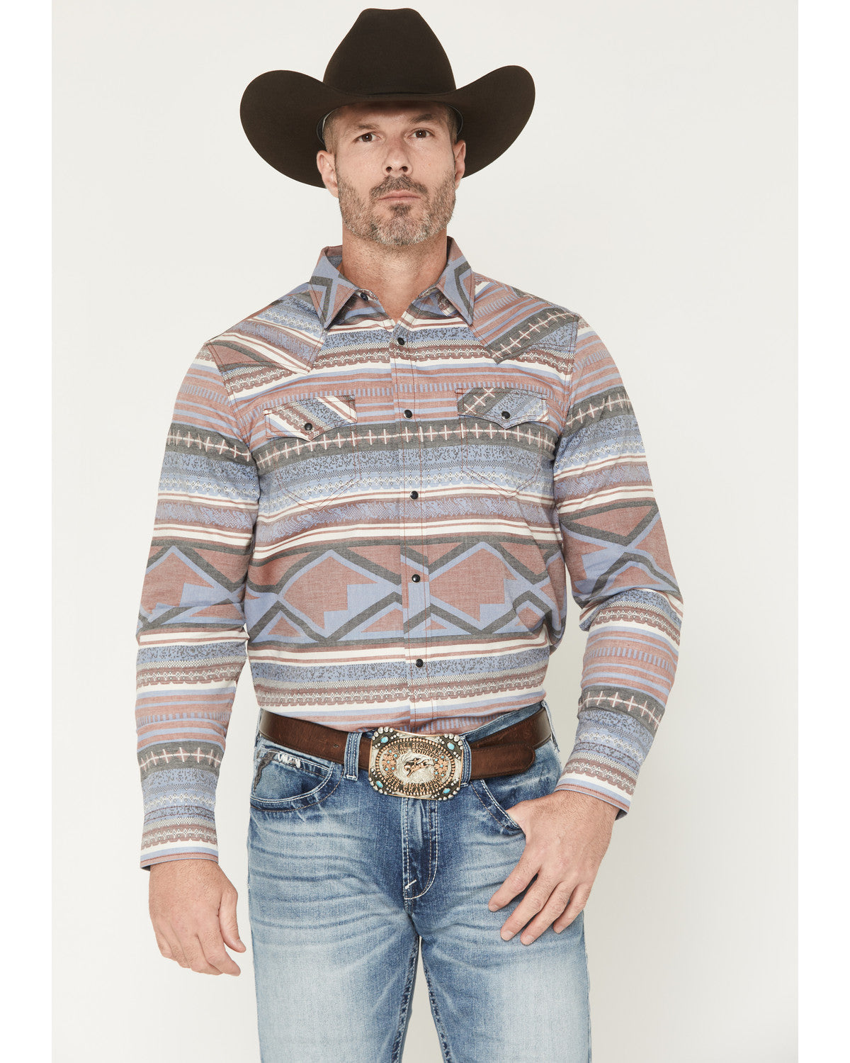 Men's Mountain Ranger Southwestern Striped Long Sleeve Snap | Cody James Clothing