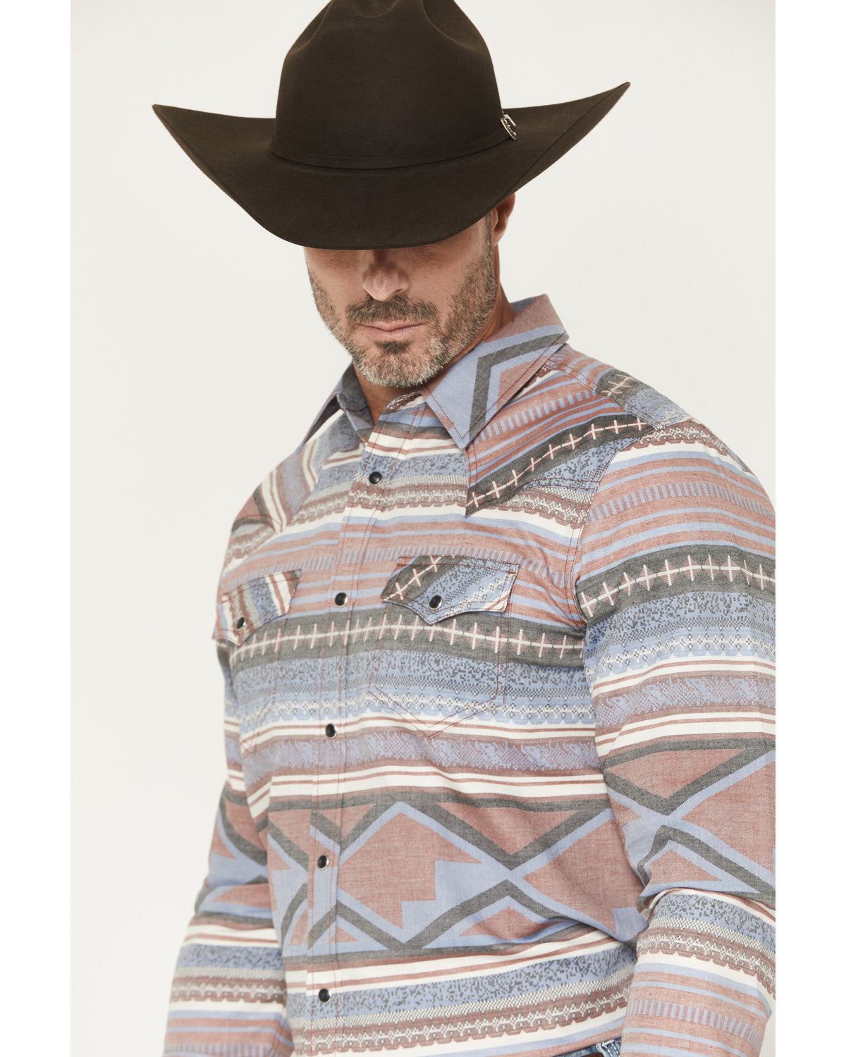 Men's Mountain Ranger Southwestern Striped Long Sleeve Snap | Cody James Clothing