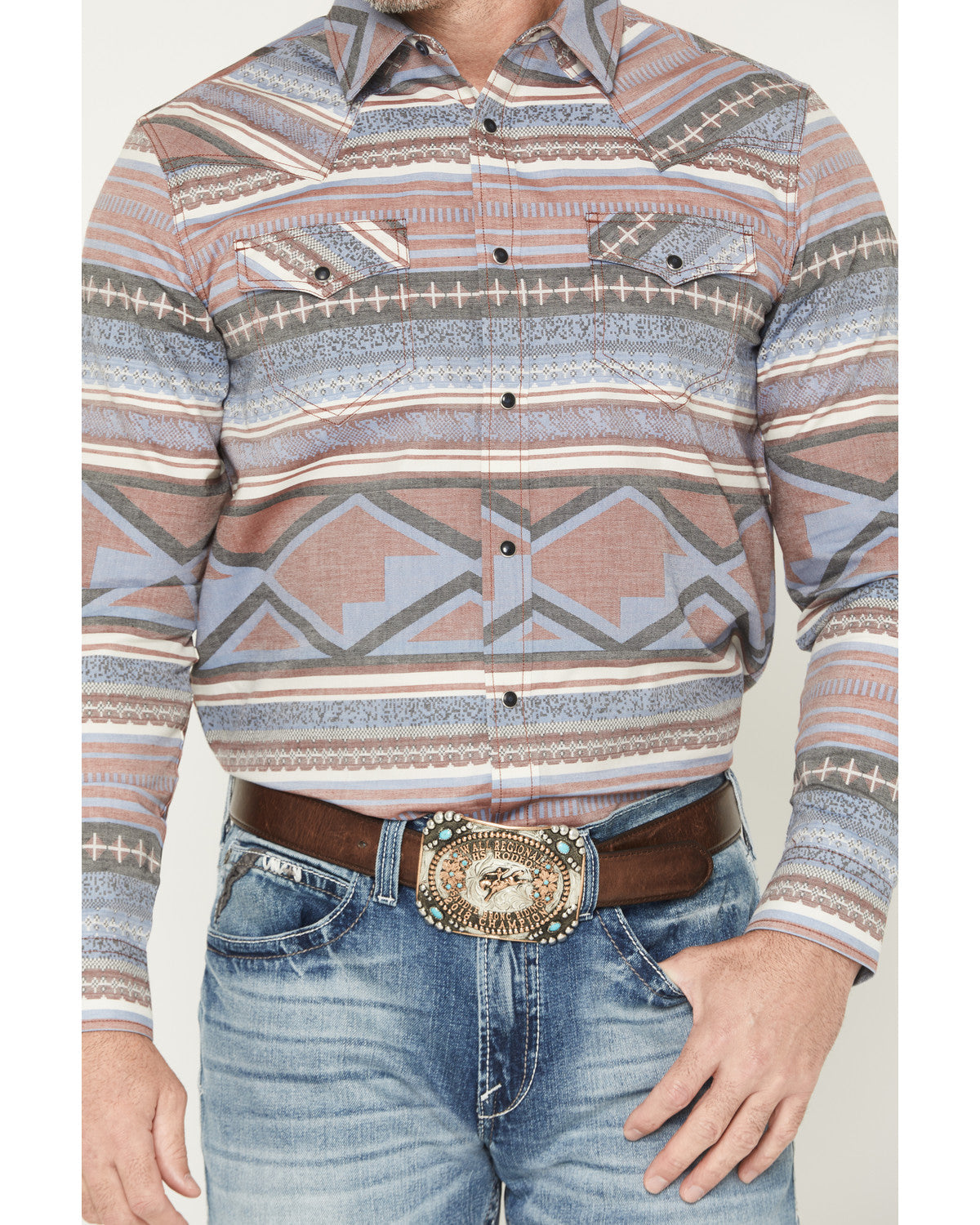 Men's Mountain Ranger Southwestern Striped Long Sleeve Snap | Cody James Clothing