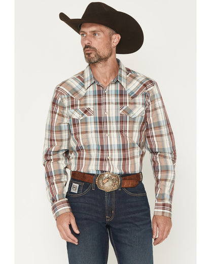 Men's Ridge Rider Plaid Print Long Sleeve Snap Western Shir | Cody James Clothing