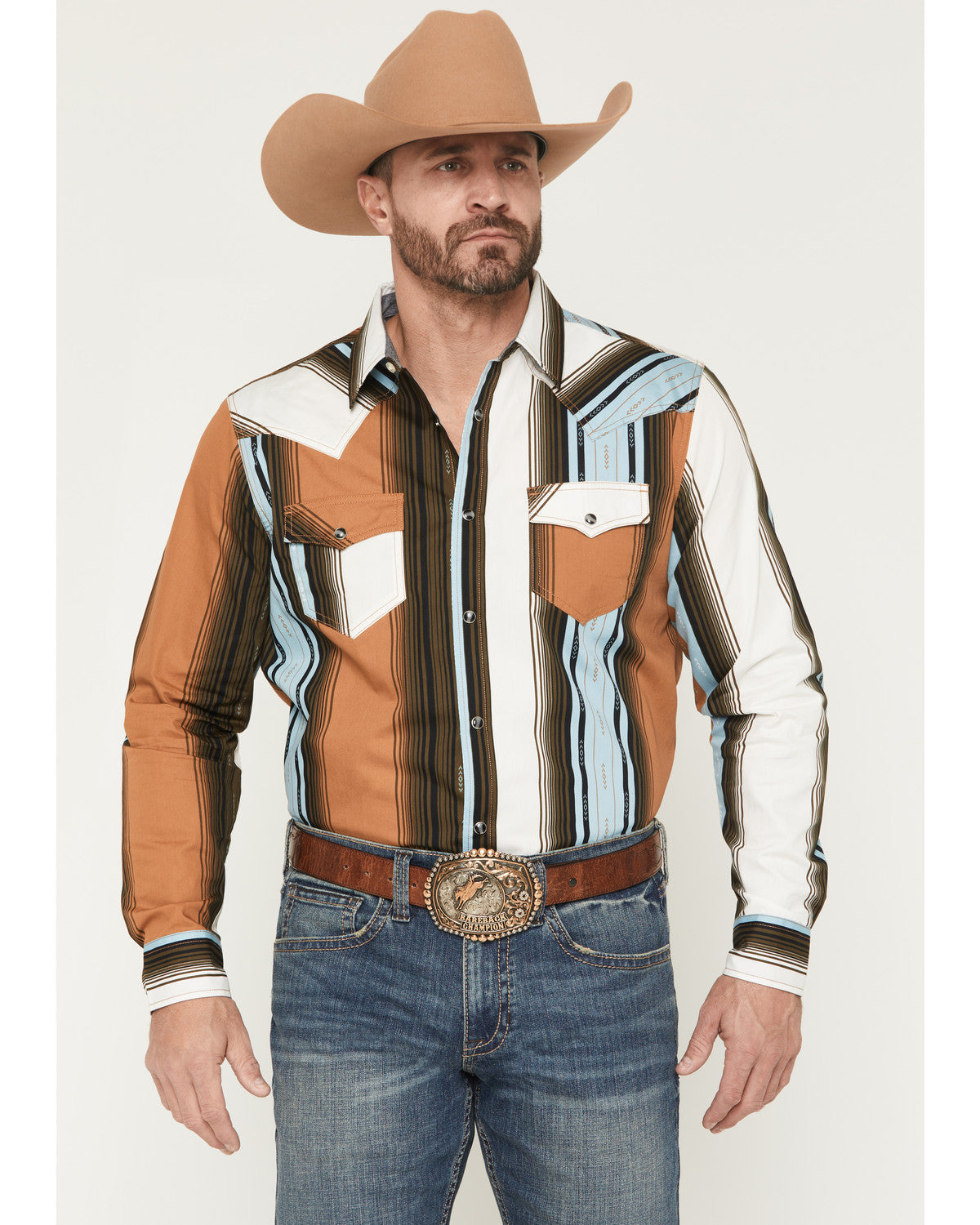 Men's Barrett Striped Long Sleeve Snap Western Shirt | Cody James Clothing