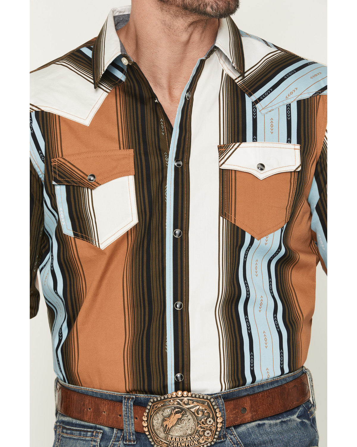 Men's Barrett Striped Long Sleeve Snap Western Shirt | Cody James Clothing
