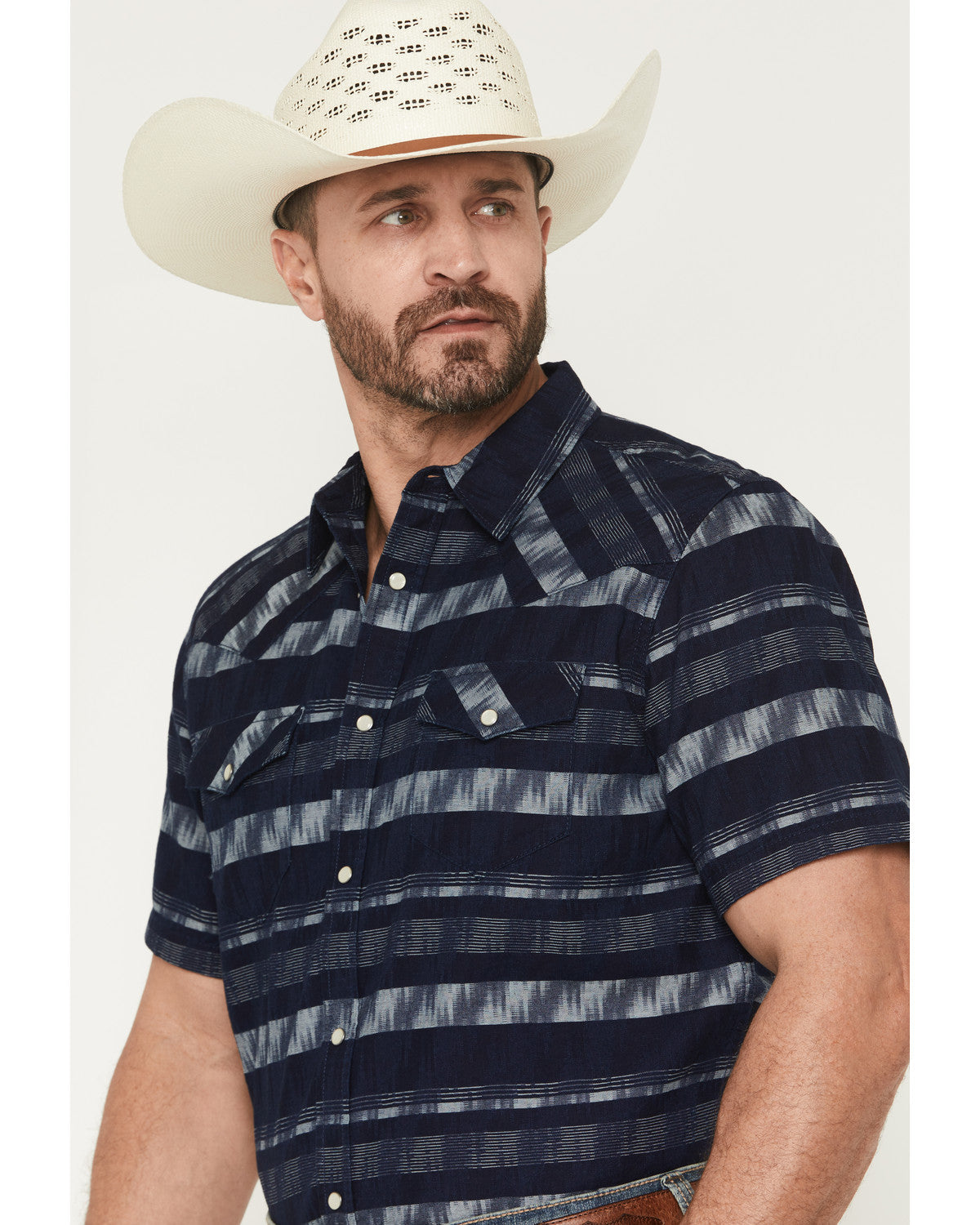 Men's Ikat Striped Short Sleeve Pearl Snap Western Shirt | Cody James Clothing