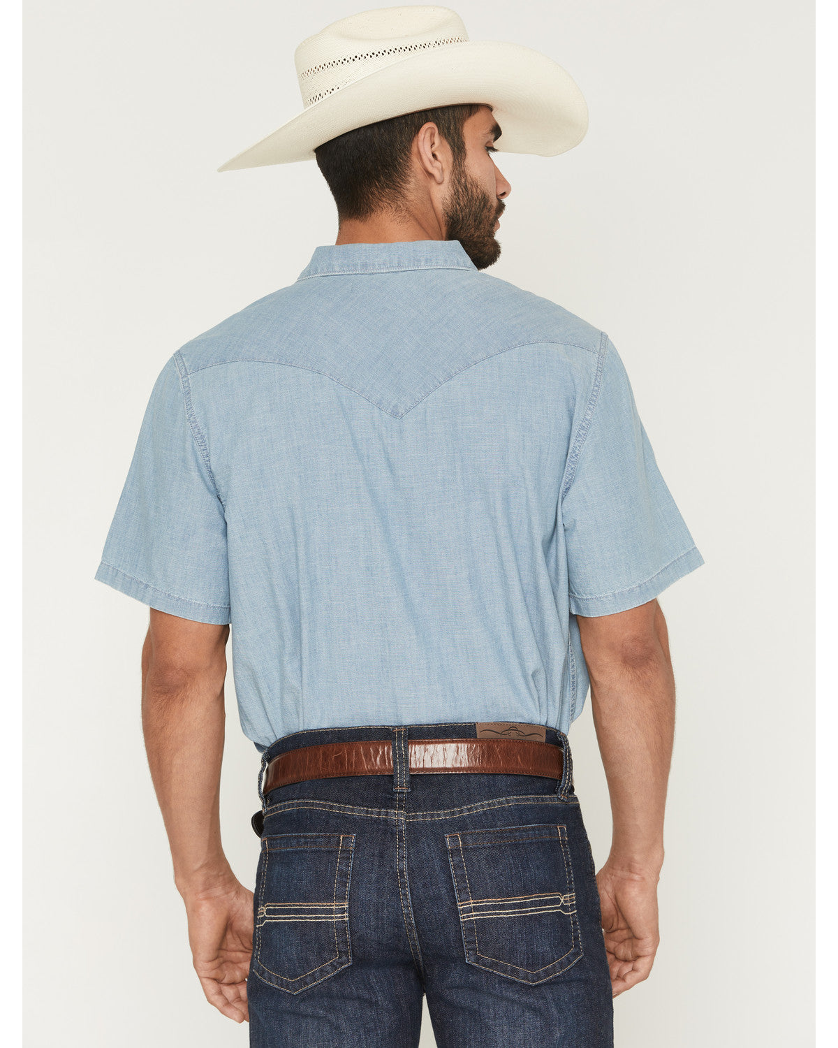Men's Horizon Chambray Light Wash Short Sleeve Snap Western | Cody James Clothing