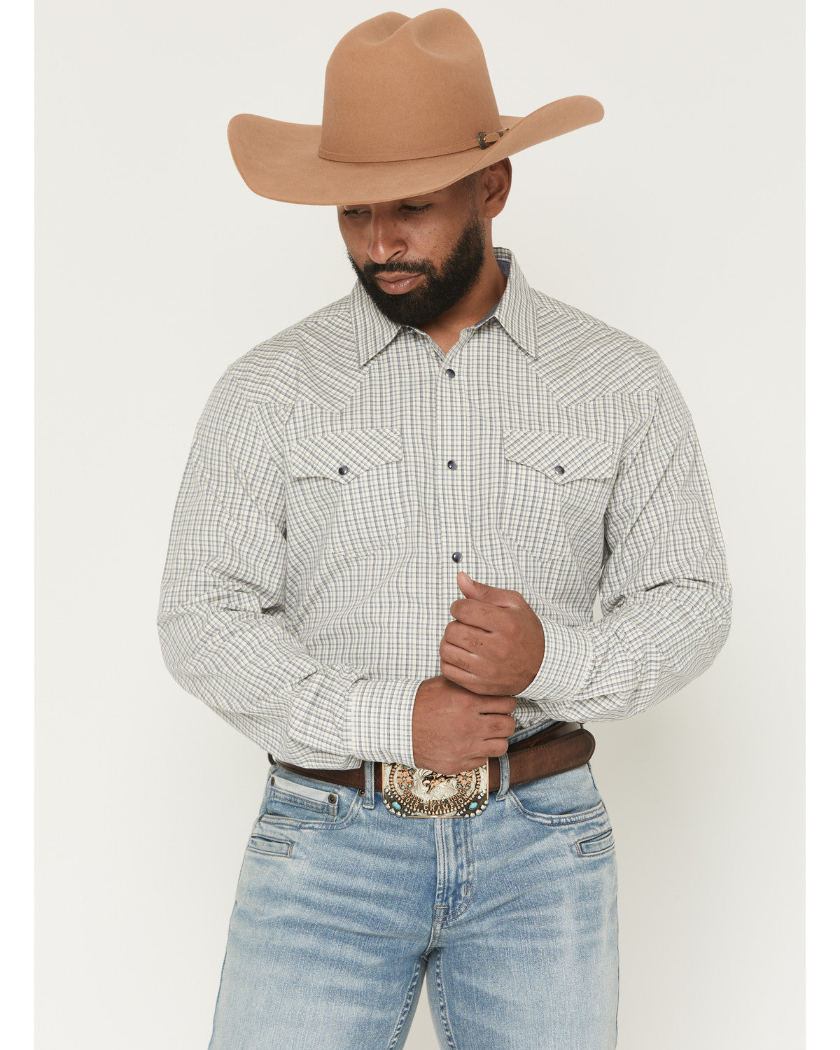 Men's Carson Plaid Print Long Sleeve Snap Western Shirt | Cody James Clothing