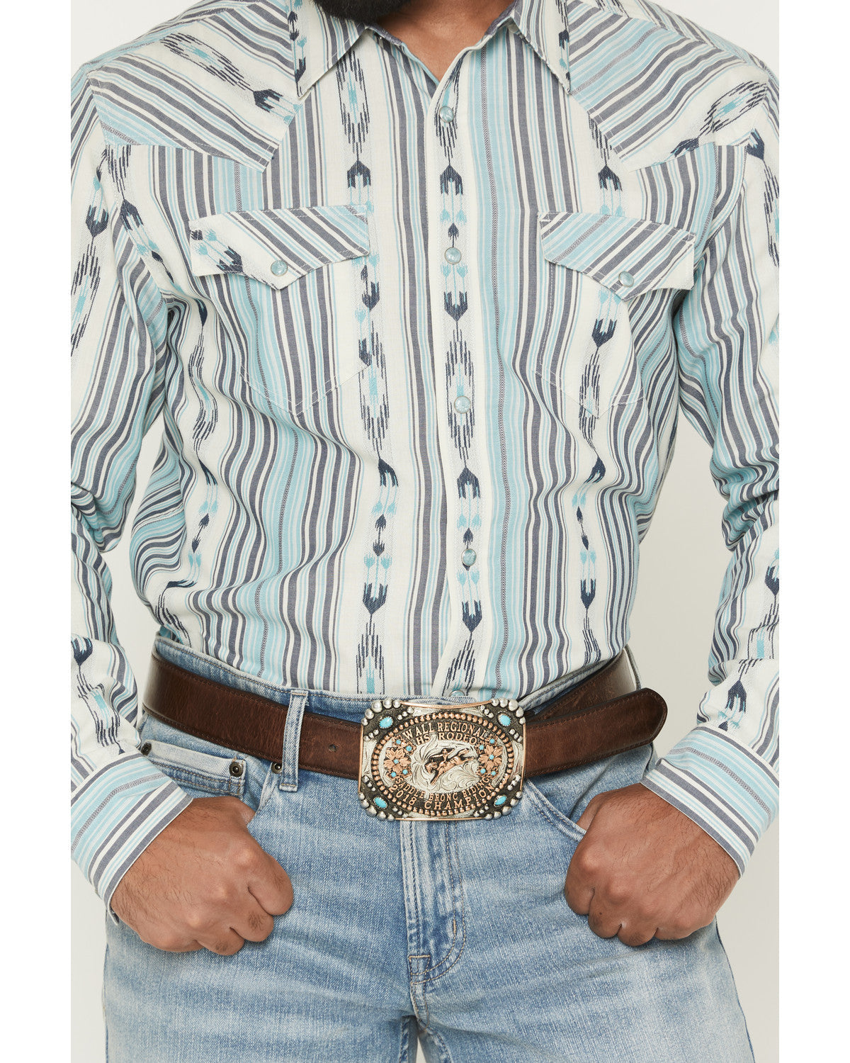Men's Heath Southwestern Striped Long Sleeve Snap Stretch W | Cody James Clothing