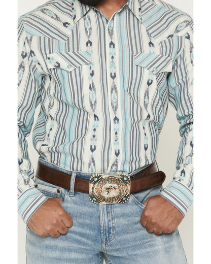 Men's Heath Southwestern Striped Long Sleeve Snap Stretch W | Cody James Clothing