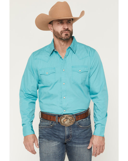 Men's Rock Solid Long Sleeve Snap Western Shirt | Cody James Clothing