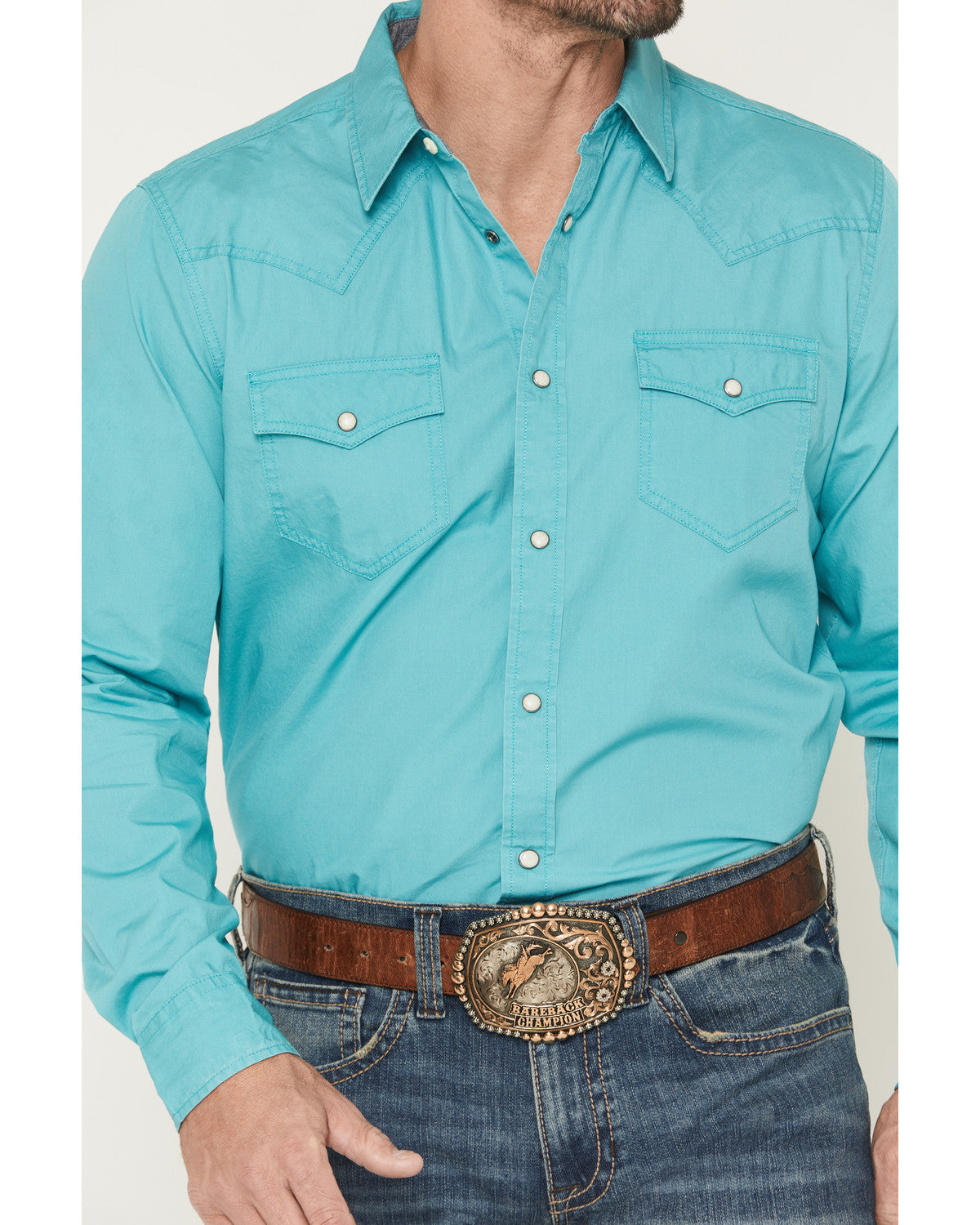 Men's Rock Solid Long Sleeve Snap Western Shirt | Cody James Clothing