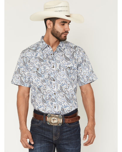 Men's Ryder Paisley Print Short Sleeve Snap Western Shirt | Cody James Clothing