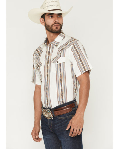 Men's Atticus Stripe Print Short Sleeve Snap Western Shirt | Cody James Clothing