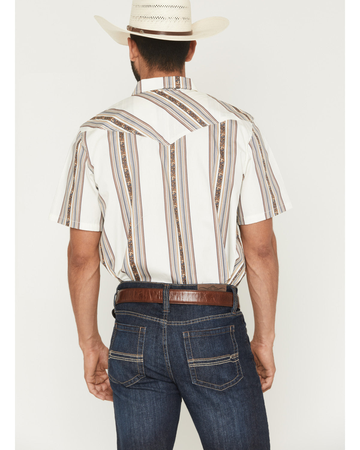 Men's Atticus Stripe Print Short Sleeve Snap Western Shirt | Cody James Clothing