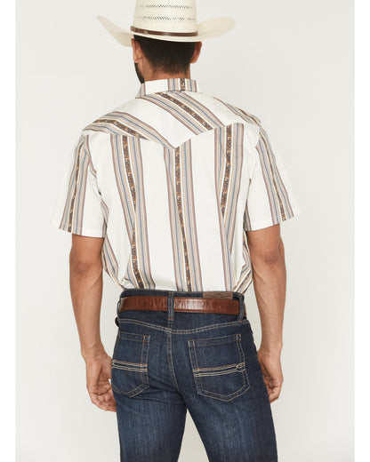 Men's Atticus Stripe Print Short Sleeve Snap Western Shirt | Cody James Clothing