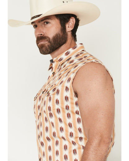 Men's Saint Southwestern Stripe Print Sleeveless Snap Weste | Cody James Clothing